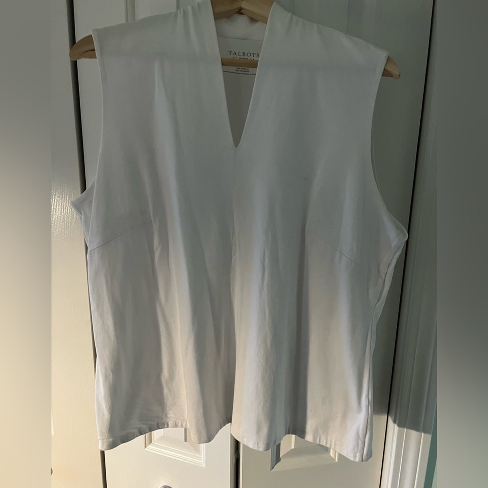 Talbots White Sleeveless Top